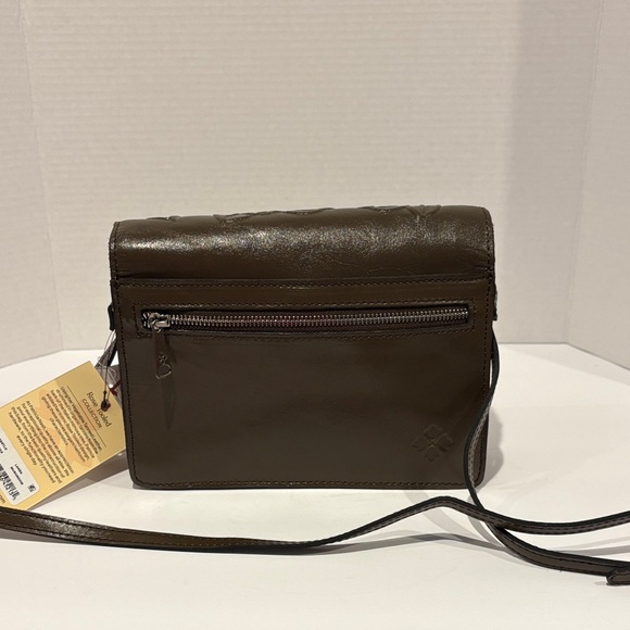 Patricia Nash rose tooled collection in mushroom Embossed Crossbody Bag bnwt - Picture 5 of 10